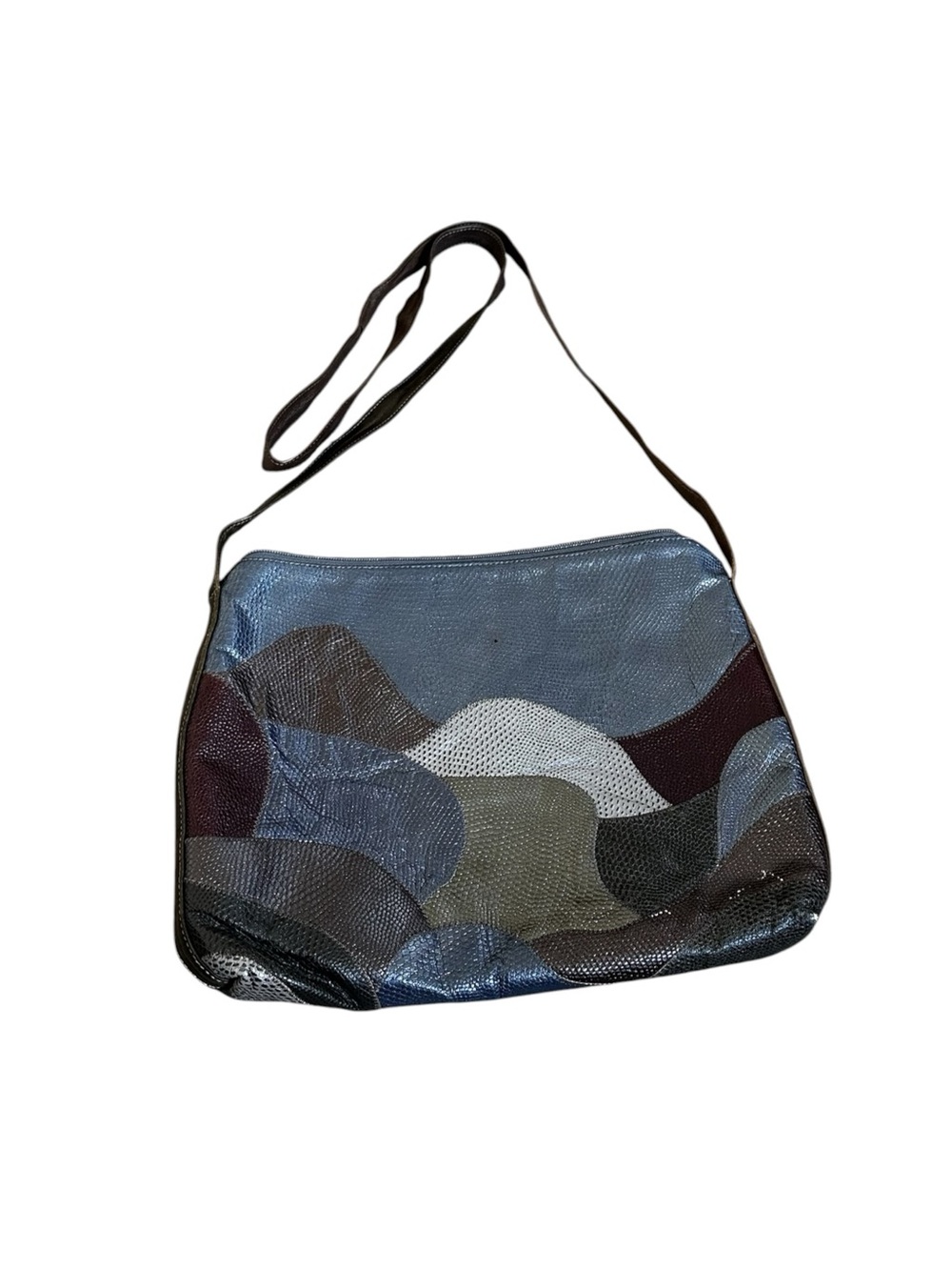 Vintage Carlos Falchi Exotic Leather Snakeskin Patchwork Bag Retro Eclectic 80s